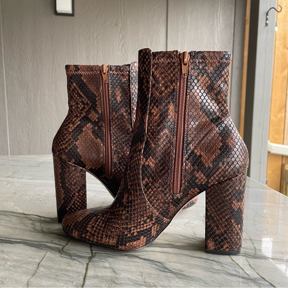 Aldo Faux Leather Snakeskin Boots - Picture 1 of 4
